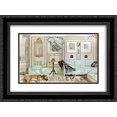 thumbnail image 1 of Carl Larsson 2x Matted 24x20 Black Ornate Framed Art Print 'Lazy Nook', 1 of 2