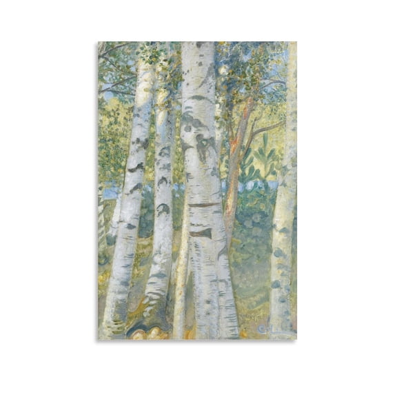 Carl Larsson Art Poster Birch Trees Painting Poster Picture Print Wall ...