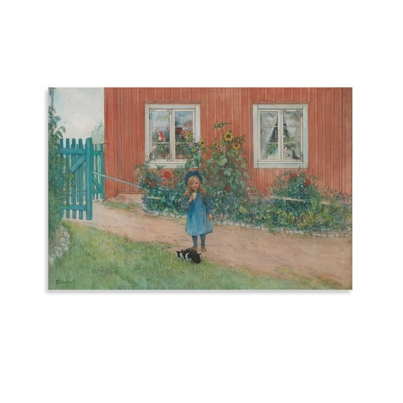 Carl Larsson Art Poster Cat And Sandwich Painting Poster Canvas Poster Wall Art Picture Prints Hanging Photo Gift Decor Home Posters Artworks 20x30inch(50x75cm)
