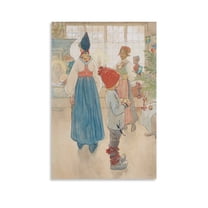 Carl Larsson Art Poster Christmas Eve Painting Poster Art Poster Canvas Painting Decor Wall Print Photo Gifts Home Modern Decorative Posters 16x24inch(40x60cm)