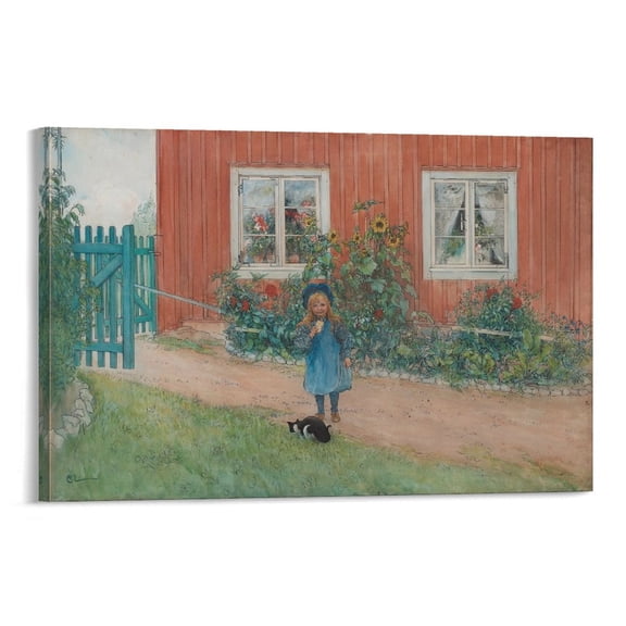 Carl Larsson Art Poster Cat And Sandwich Painting Poster Wall Art Picture Painting Poster Canvas Print Posters Artworks Bedroom Living Room Decor 24x36inch(60x90cm)