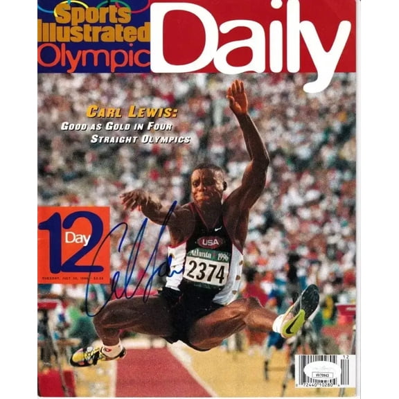 Carl Lewis autographed 1996 Sports Illustrated Olympic Daily magazine JSA