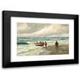 thumbnail image 1 of Carl Locher 18x13 Black Modern Framed Museum Art Print Titled - Ashore! Motif from Skagens Sonderstrand. Fresh Increasing Coal (1899), 1 of 5