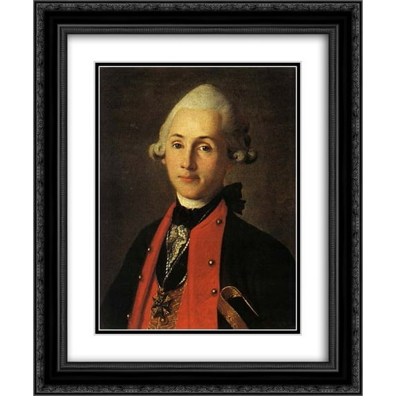 Carl Ludwig Johann Christineck 2x Matted 20x24 Black Ornate Framed Art Print 'Heinrich Friedrich Wilhelm von Ploets'