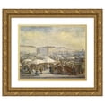 thumbnail image 1 of Carl Massmann 24x20 Gold Ornate Framed and Double Matted Museum Art Print Titled - Lively Hustle and Bustle on the Naschmarkt, 1 of 4