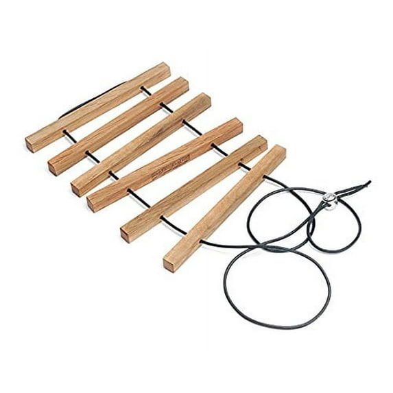 Carl Mertens Adjustable Log Trivet, Stainless Steel and Leather