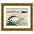 thumbnail image 1 of Carl Moser 17x15 Gold Ornate Wood Frame and Double Matted Museum Art Print Titled - Flamingo, Second Version (1920.), 1 of 4