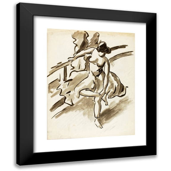 Carl Newman 12x14 Black Modern Framed Museum Art Print Titled - Standing Female Dancer
