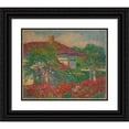 thumbnail image 1 of Carl Newman 14x12 Black Ornate Wood Framed Double Matted Museum Art Print Titled: (Landscape with Red Roof Building) (ca. 1880-1910), 1 of 5