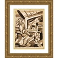 thumbnail image 1 of Carl Newman 19x24 Gold Ornate Framed and Double Matted Museum Art Print Titled - Abstract-Flowers In&nbsp;Left, 1 of 4