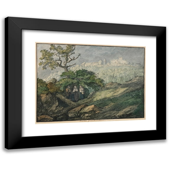 Carl Philipp Fohr 24x19 Black Modern Framed Museum Art Print Titled - Ruin Frankenstein, Winter (1813)