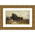 thumbnail image 1 of Carl Philipp Weber 18x12 Gold Ornate Wood Frame and Double Matted Museum Art Print Titled - Farm Near Rockaway, Morris County, New Jersey, 1 of 4