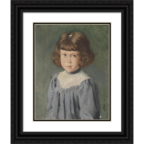 Carl Probst 15x18 Black Ornate Wood Framed Double Matted Museum Art Print Titled - Girls' Portrait