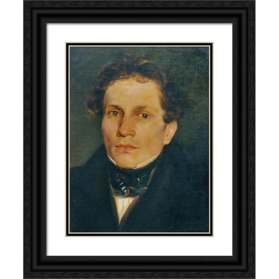 Carl Rahl 12x14 Black Ornate Wood Framed Double Matted Museum Art Print Titled: Joseph Ramelmayr (Rammermany)