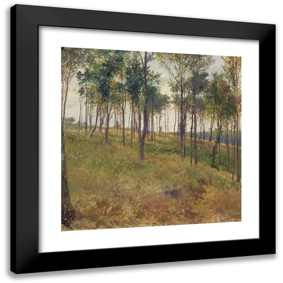 Carl Raimund Lorenz 15x15 Black Modern Framed Museum Art Print Titled - Forest Motif at Kritzendorf