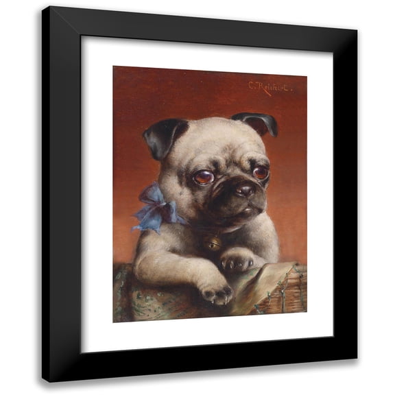 Carl Reichert 11x14 Black Modern Framed Museum Art Print Titled - Young Pug