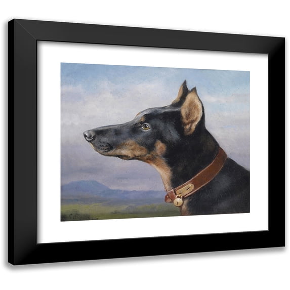 Carl Reichert 17x15 Black Modern Framed Museum Art Print Titled - Portrait of a Doberman (1916)