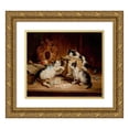 thumbnail image 1 of Carl Reichert 17x15 Gold Ornate Wood Frame and Double Matted Museum Art Print Titled - Playing Cards, 1 of 4
