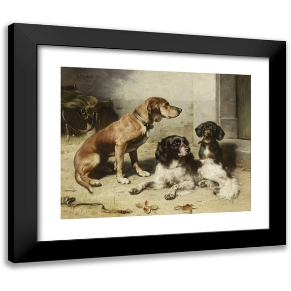 Carl Reichert 18x15 Black Modern Framed Museum Art Print Titled - After the Hunt (1895)
