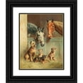 thumbnail image 1 of Carl Reichert 20x24 Black Ornate Framed Double Matted Museum Art Print Titled: Animal Friendship, 1 of 5