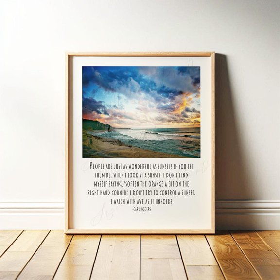 Carl Rogers Quote Wall Art: "People Are Just as Wonderful as Sunsets" Celebration of Diversity Print or