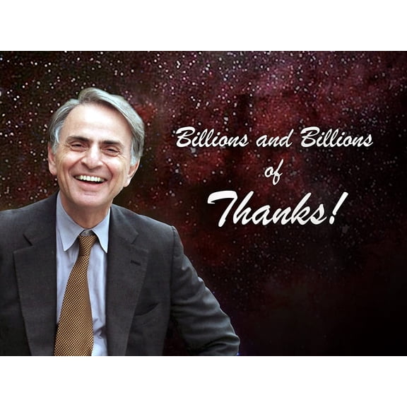 Carl Sagan Astronomy Thank You Cards-Blank Inside with Envelopes-Available in 12 or 24 Packs