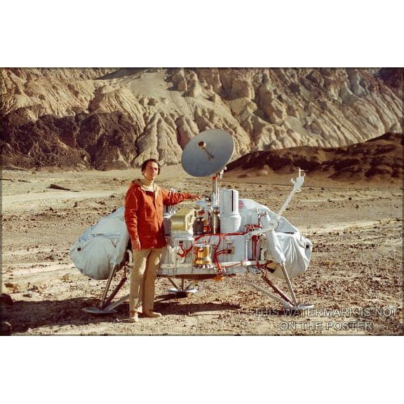 Carl Sagan with Viking Lander - 24"x36" Poster
