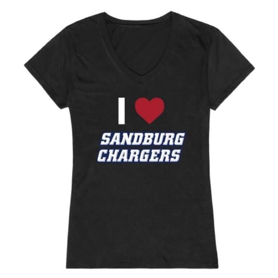 Carl Sandburg College Chargers I Love Women T-Shirt, Black - Medium