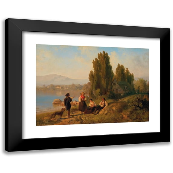 Carl Schlesinger 14x11 Black Modern Framed Museum Art Print Titled - Shepherd Scene (1853)