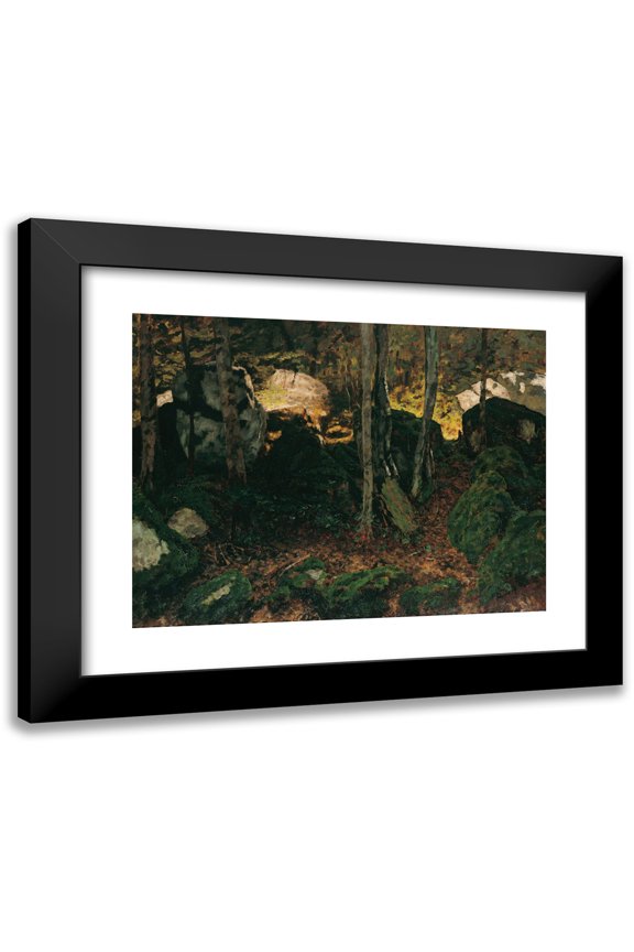 Carl Schuch 14x12 Black Modern Framed Museum Art Print Titled - Waldinneres Bei Saut Du Doubs (1887)
