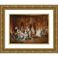 thumbnail image 1 of Carl Schweninger, Jr 14x12 Gold Ornate Wood Frame and Double Matted Museum Art Print Titled - Salon, 1 of 4