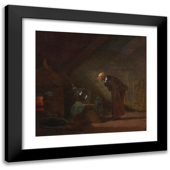 Carl Spitzweg 13x12 Black Modern Framed Museum Art Print Titled - The Alchemist (circa 1837)