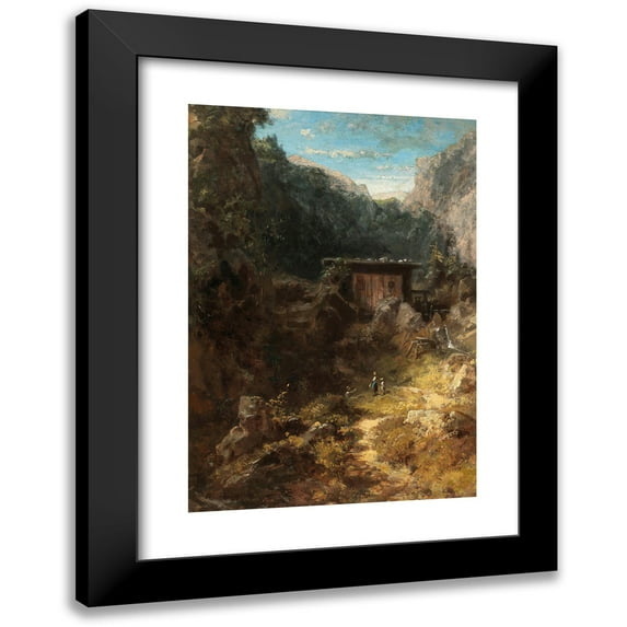 Carl Spitzweg 14x18 Black Modern Framed Museum Art Print Titled - Mountain Mill