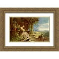 thumbnail image 1 of Carl Spitzweg 2x Matted 24x18 Gold Ornate Framed Art Print 'Suspicious smoke', 1 of 2