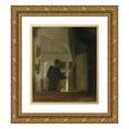 thumbnail image 1 of Carl Vilhelm Holsøe 15x17 Gold Ornate Wood Frame and Double Matted Museum Art Print Titled - A Woman Descending a Staircase, 1 of 4