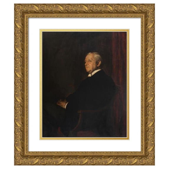 Carl Von Marr 12x14 Gold Ornate Wood Frame and Double Matted Museum Art Print Titled - Portrait Richard Executive (1917)