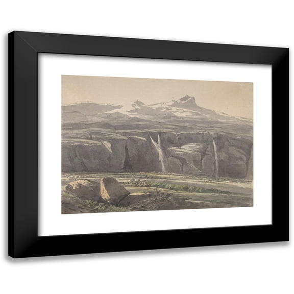 Carl Wagner 14x11 Black Modern Framed Museum Art Print Titled - Foggy Landscape in the Apennine (1800-1867)