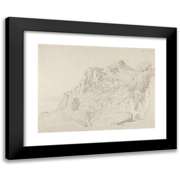 Carl Wagner 14x12 Black Modern Framed Museum Art Print Titled - View of Capri (1823)