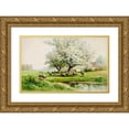 thumbnail image 1 of Carl Weber 18x13 Gold Ornate Wood Frame and Double Matted Museum Art Print Titled - Pastoral Landscape, 1 of 4