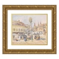thumbnail image 1 of Carl Weiss 23x20 Gold Ornate Framed and Double Matted Museum Art Print Titled - Trinity Column in Modling, 1 of 4