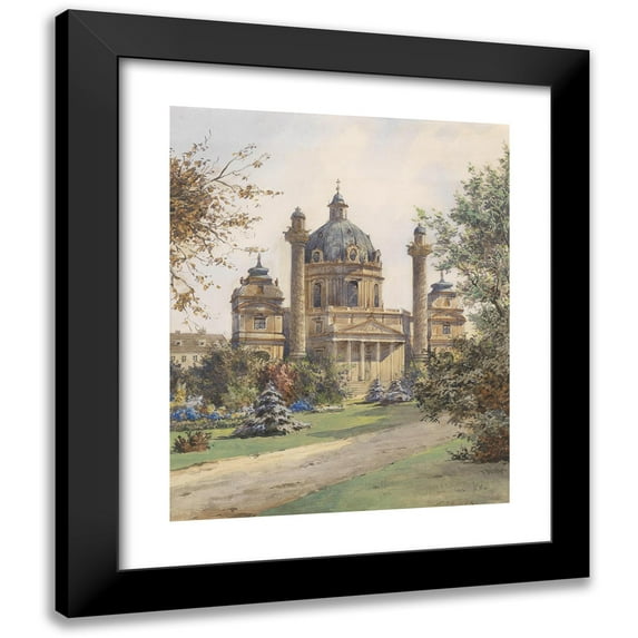 Carl Wenzel Zajicek 15x18 Black Modern Framed Museum Art Print Titled - Wien Karlskirche