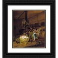 thumbnail image 1 of Carl Wilhelm Freiherr von Heideck 15x17 Black Ornate Wood Framed Double Matted Museum Art Print Titled - A Chevauxleger Fiddles with a Maid (1820), 1 of 5