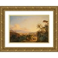 thumbnail image 1 of Carl Wilhelm Götzloff 24x18 Gold Ornate Framed and Double Matted Museum Art Print Titled - The Gulf of Naples, Viewed from the Capo Di Monte, 1 of 4