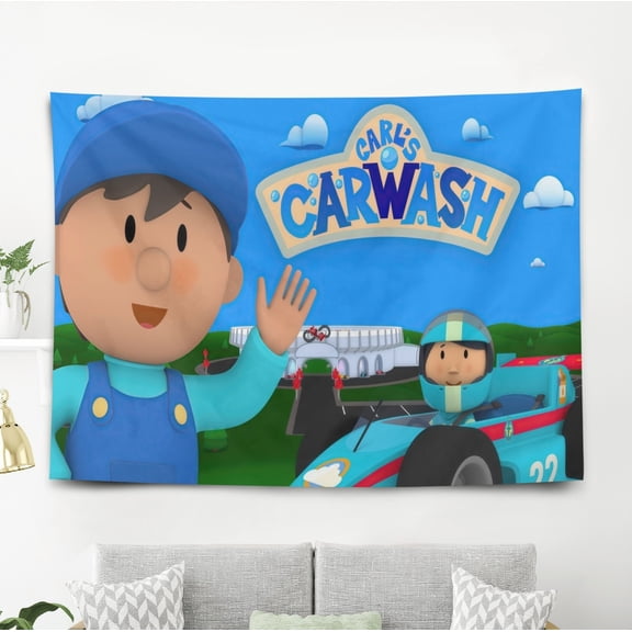 Carl's Car Wash Tapestry Banner Backdrop Background Poster Wall Decor Party Supplies Movie Fans Birthday Gift