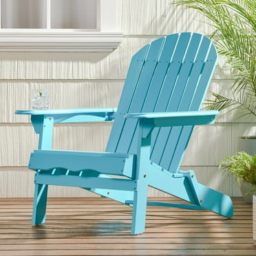Carla Acacia Wood Outdoor Adirondack Chair, Teal