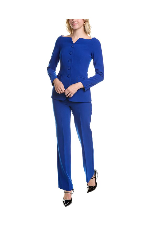 womens 2pc Jacket & Trouser Set, 6, Blue