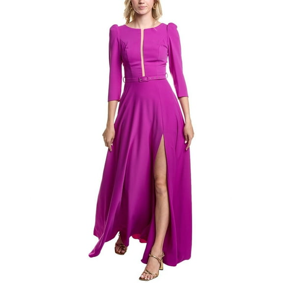 Carla Ruiz womens  Belted Gown, 6, Purple