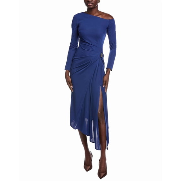 Carla Ruiz womens  Ruched Midi Dress, 10, Blue