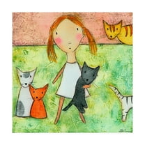 Carla Sonheim 'Girl with Cats' Canvas Art