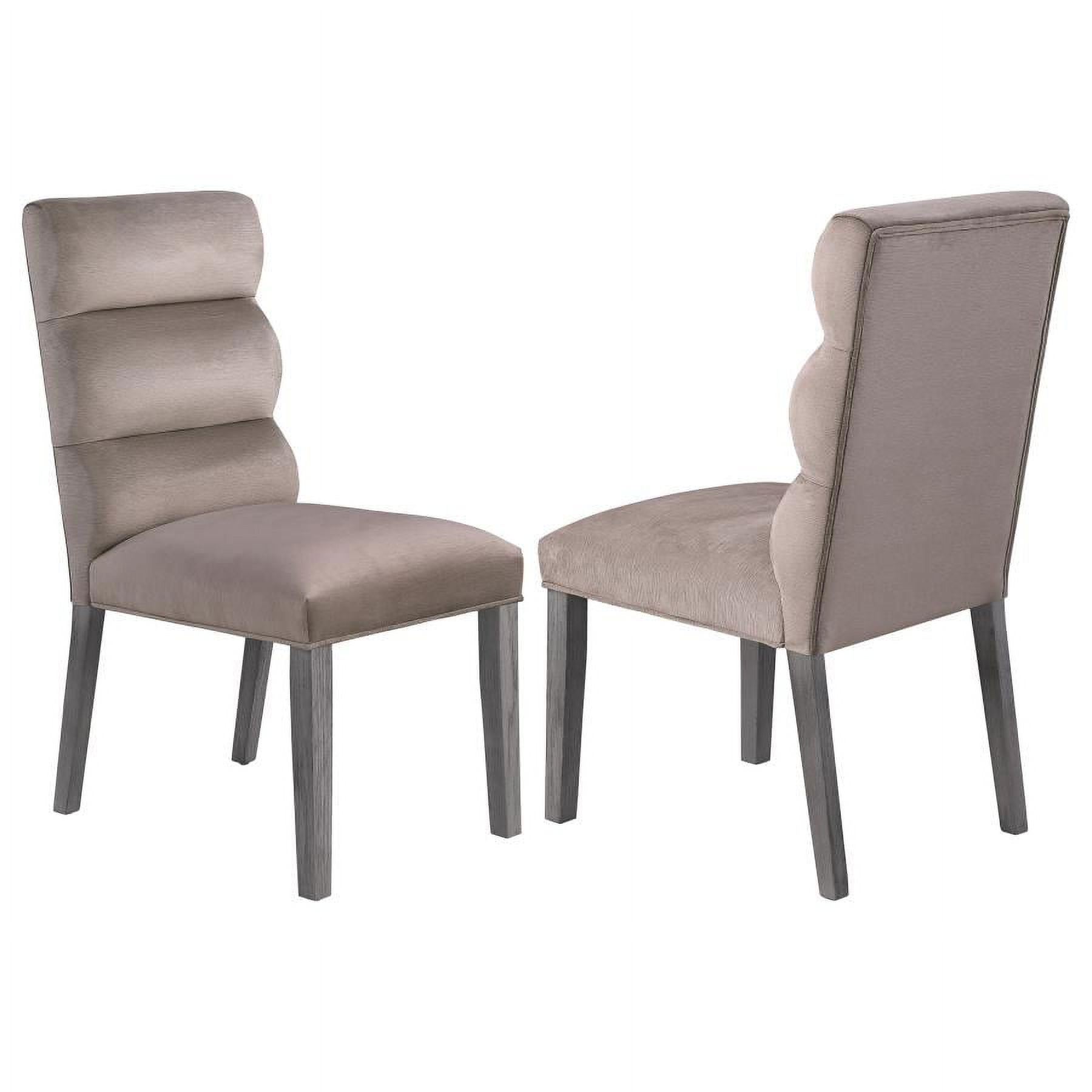 Carla High Back Upholstered Gray Rubberwood Side Chair Set
